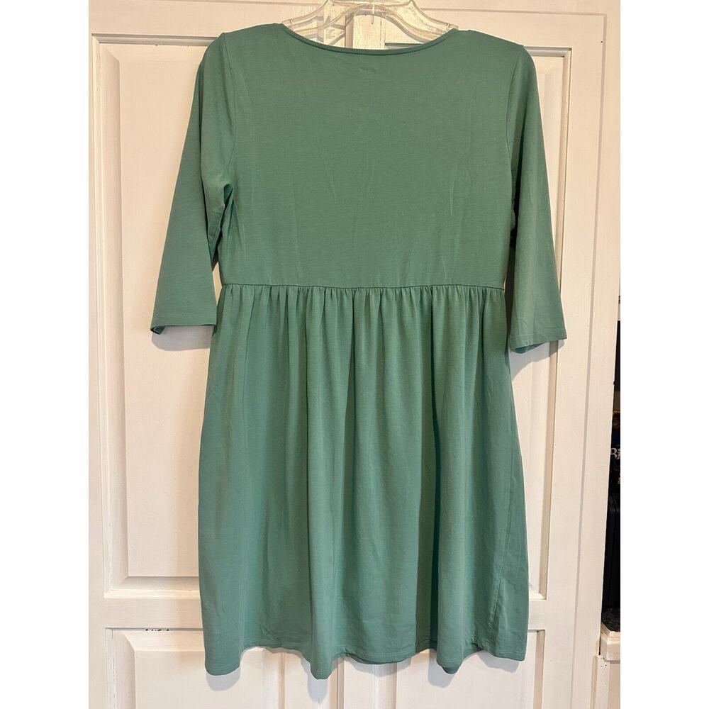 Garnet Hill Mint Green Soft Knit Babydoll Dress Size Small Dainty Romantic - Picture 4 of 7